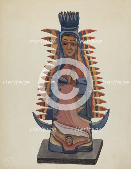 Bulto of the Virgin of Guadalupe, c. 1936. Creator: E. Boyd.