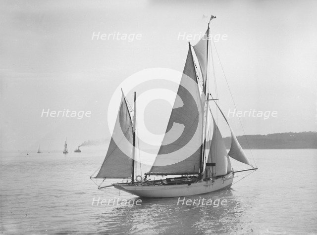 Yawl under way, 1911 Creator: Kirk & Sons of Cowes.