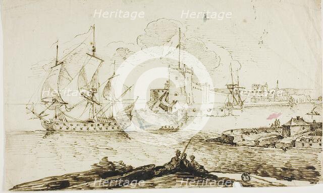 View of Harbor of Fortified Town, n.d. Creator: Unknown.