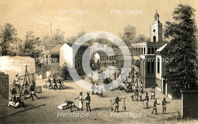 'A street in Bombay', 1847. Artist: Unknown