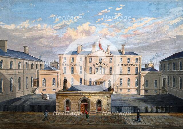 Royal Belfast Hospital: the courtyard. Creator: Unknown.