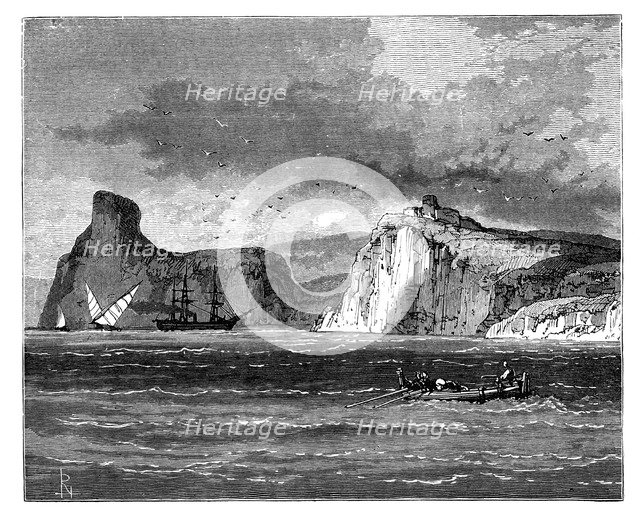 Entrance to Balaclava Harbour, Ukraine, c1888. Artist: Unknown