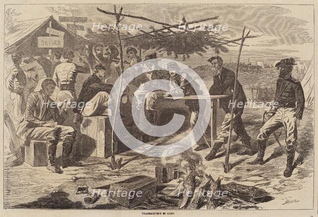 Thanksgiving in Camp, published 1862. Creator: Winslow Homer.
