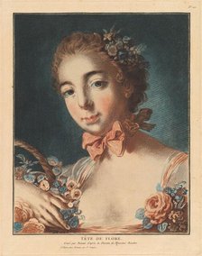 Tête de Flore, 1769. Creator: Louis Marin Bonnet.