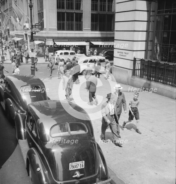 Fifth Avenue at 44th Street looking north, New York City, 1939. Creator: Dorothea Lange.
