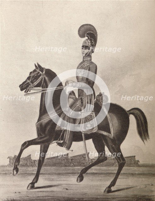 'Officers of the Madras Army (Light Cavalry)', 1841 (1909). Artist: William Hunsley.