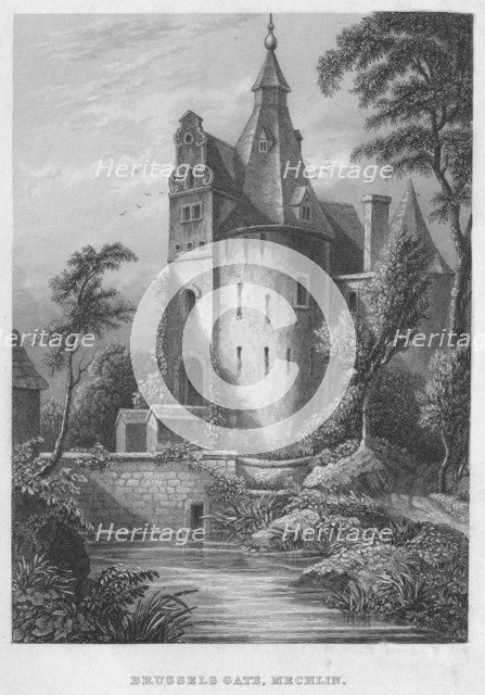 'Brussels Gate, Mechlen', 1850. Artist: Shury & Son.