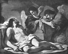 ''" Angels Weeping over the Dead Christ"; from the picture by Guercino', 1890. Creator: Unknown.