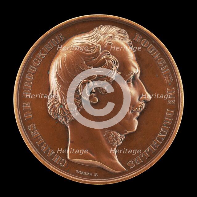 Charles de Brouckère, 1796-1860, Mayor of Brussels 1848 [obverse], 1854. Creator: Joseph Pierre Braemt.