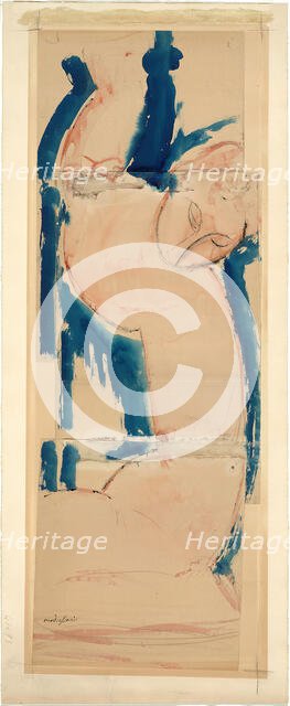 Caryatid: Rose and Blue, 1912-14. Creator: Amadeo Modigliani.