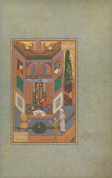 A Ruffian Spares the Life of a Poor Man, Folio 4v from a Mantiq al-tair (Language of the Birds), c16 Creator: Unknown.
