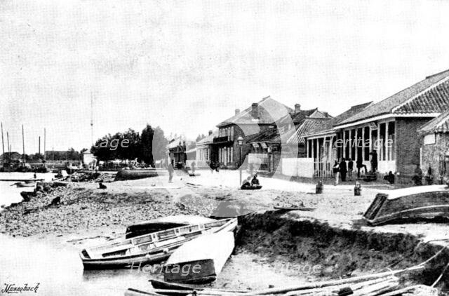 Niuchuang; our only shops, river still open, 1895. Creator: George Meisenbach.