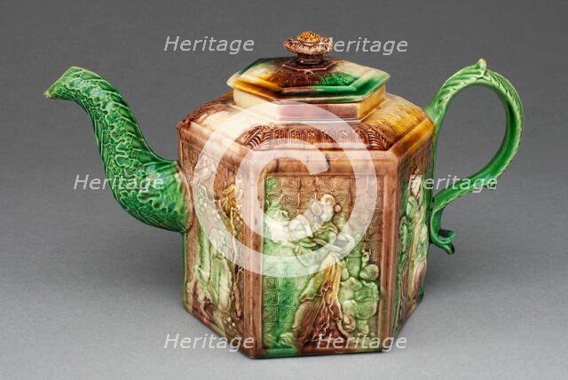 Teapot, Staffordshire, 1750/70. Creator: Staffordshire Potteries.