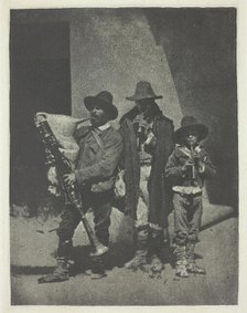 Street Musicians Standing, c. 1855, printed 1982. Creator: Charles Nègre.
