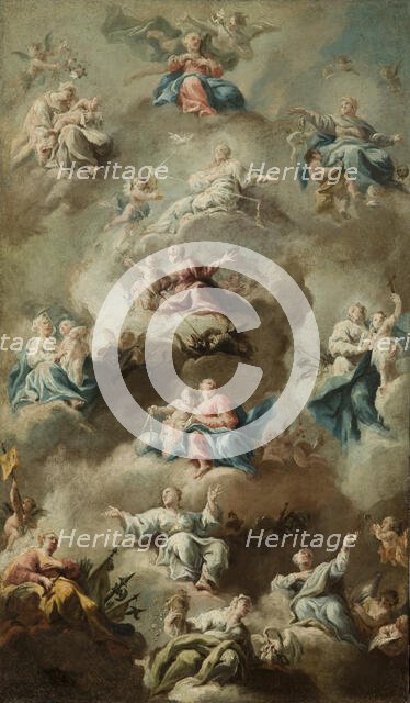 Allegorical Religious Scene with the Virgin Mary II, 2nd quarter of 18th century. Creator: Unknown.