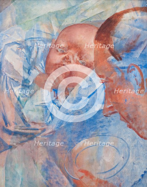 Mother and Child, 1922. Artist: Petrov-Vodkin, Kuzma Sergeyevich (1878-1939)