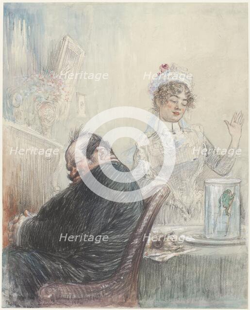 The old man and the frog, 1904. Creator: Charles Lucien Léandre.