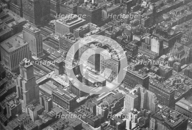 Aerial view of Grand Central District, New York City, showing the Shelton Hotel, 1926. Artist: Unknown.