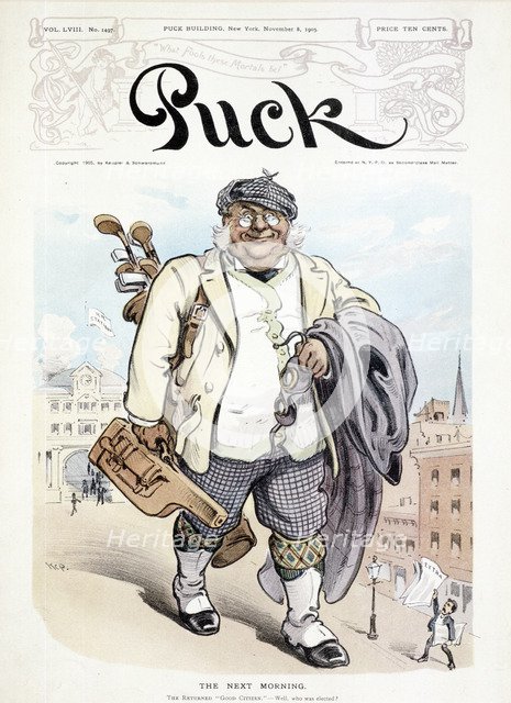 Puck magazine cover, November 1903. Artist: Unknown