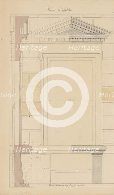 Exterior Window Bay from the Farnese Palace of Caprarola, Preparatory Study..., 1815-23. Creator: François Debret.