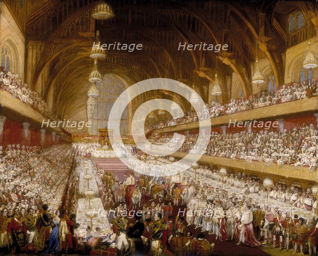 'The Coronation Banquet of King George IV in Westminster Hall', 1821. Artist: Unknown