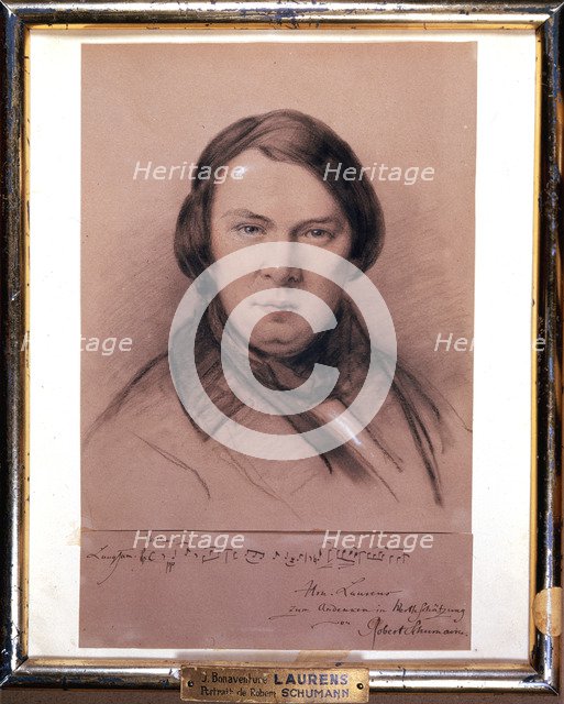 Robert Schumann, German composer, mid-19th century. Artist: Jean Joseph Bonaventure Laurens