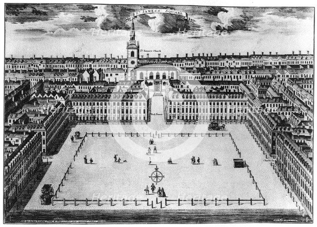 St James's Square, London, 18th century (1907). Artist: Unknown