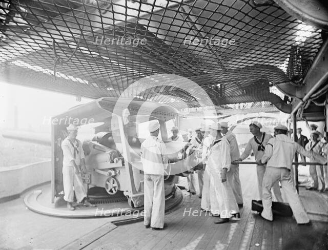 U.S.S. New York, 8 inch gun and crew, between 1893 and 1901. Creator: William H. Jackson.