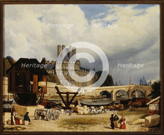 Tuileries and the Pont Royal, in 1843. Creator: Unknown.