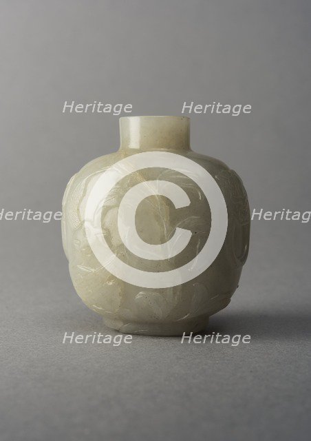 Jade snuff bottle, China, Qing dynasty, 1644-1911. Creator: Unknown.