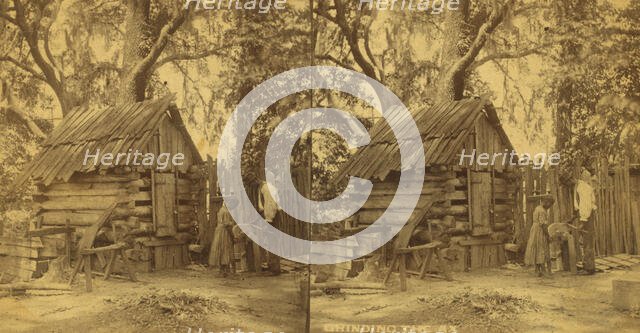 Grinding the axe, (1868-1900?). Creator: O. Pierre Havens.