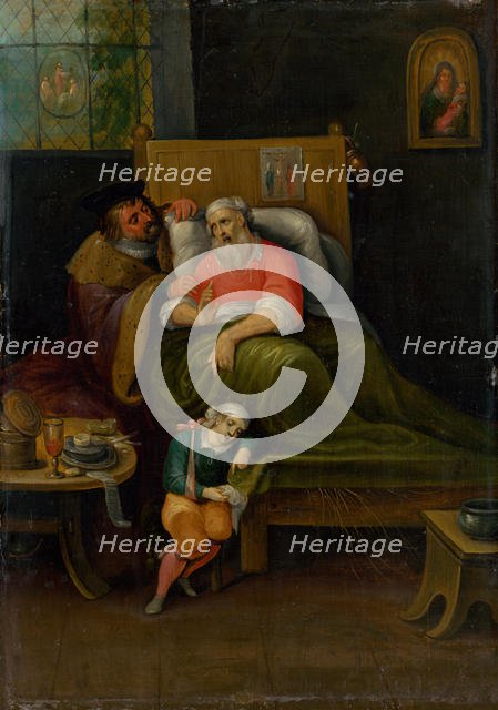 To Visit the Sick (Seven Works of Mercy), c. 1620. Creator: Francken, Frans, the Younger (1581-1642).