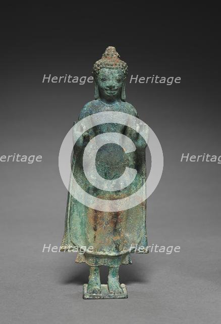 Buddha with Hands in Gesture of Teaching, Vitarka Mudra, 600s. Creator: Unknown.