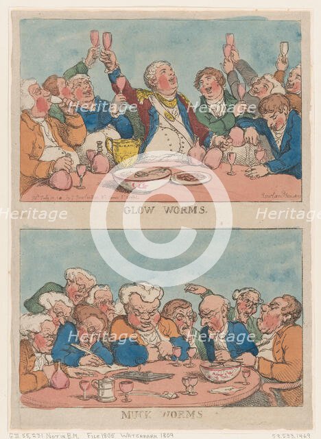 Glow Worms, Muck Worms, 1812., 1812. Creator: Thomas Rowlandson.