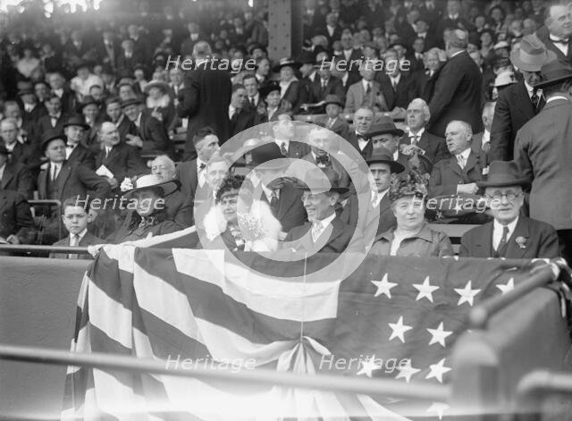 Baseball - Wilson At Ball Game; Grayson, Cary T, Dr, U.S.N, Chesley, Mrs. Willoughby S,, 1917. Creator: Harris & Ewing.