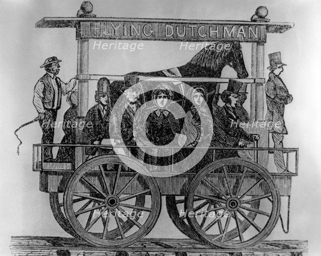 'Flying Dutchman', horse-powered train, 1830. Artist: Unknown
