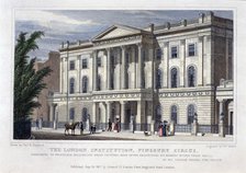 'The London Institution, Finsbury Circus', London, 1827. Artist: William Deeble