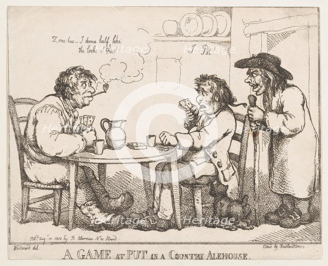 A Game at Put in a Country Alehouse, August 10, 1810., August 10, 1810. Creator: Thomas Rowlandson.