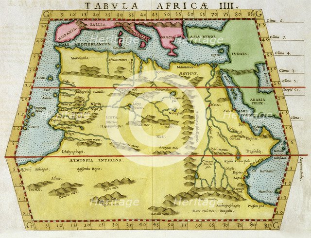 Map of North Africa, c1580s. Artist: Unknown