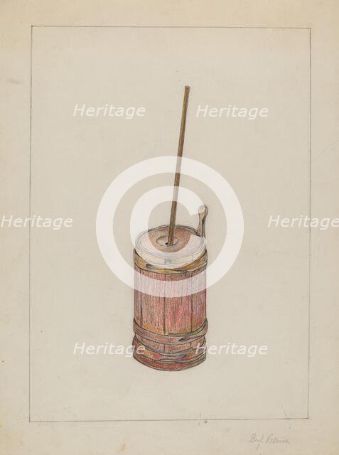 Butter Churn, c. 1936. Creator: Benjamin Resnick.