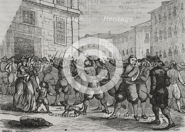 First Carlist War: Manacor, (Majorca Island), "Sa Llorençada" or "Es Rebumbori" (9 Aug 1835). Creator: Villegas.