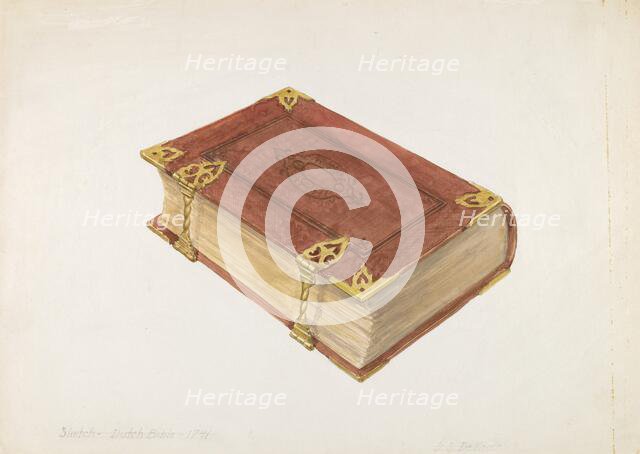 Dutch Bible, 1935/1942. Creator: David S De Vault.