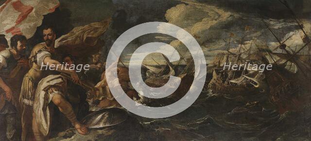 Alessandro Farnese witnesses the destruction of the Invincible Armada, 1687. Creator: Ricci, Sebastiano (1659-1734).