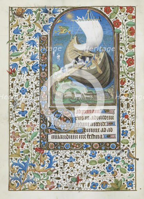 Noah's Ark, leaf from Book of Hours, c1465-1470. Creator: Unknown.