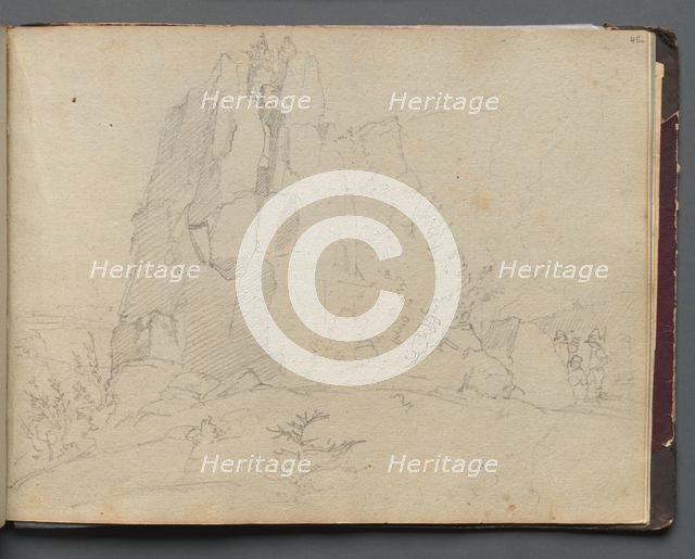 Album with Views of Rome and Surroundings, Landscape Studies, page 45a: Rocky Landscape. Creator: Franz Johann Heinrich Nadorp (German, 1794-1876).