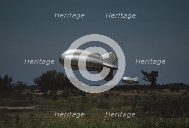 Marine Corps barrage balloons, Parris Island, S.C., 1942. Creator: Alfred T Palmer.