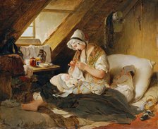 The poor officer's widow, 1836. Creator: Peter Fendi.