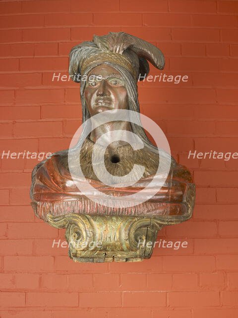 Ship Figurehead: Native American Bust, c. 1860. Creator: Unknown.