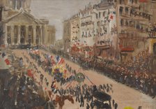 The funeral of Victor Hugo, procession on rue Soufflot, 06–1885. Creator: Edmond Lachenal.