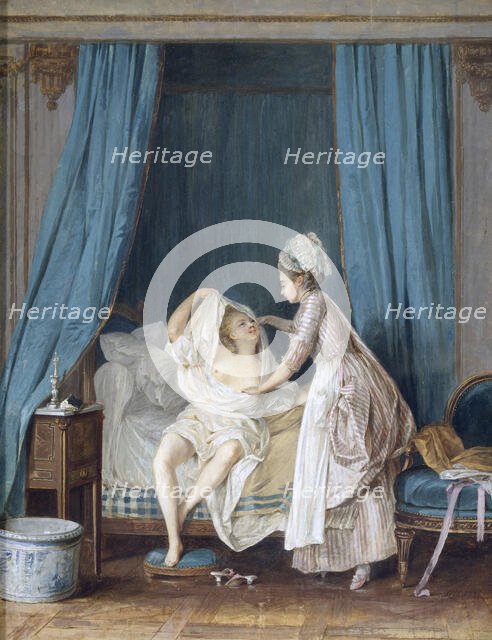 Lady Getting out of Bed, 1776. Creator: Nicolas Lavreince.